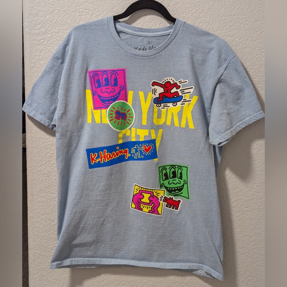 The Keith Haring NY Sticker T-Shirt short sleeve Size Large - Picture 2 of 6